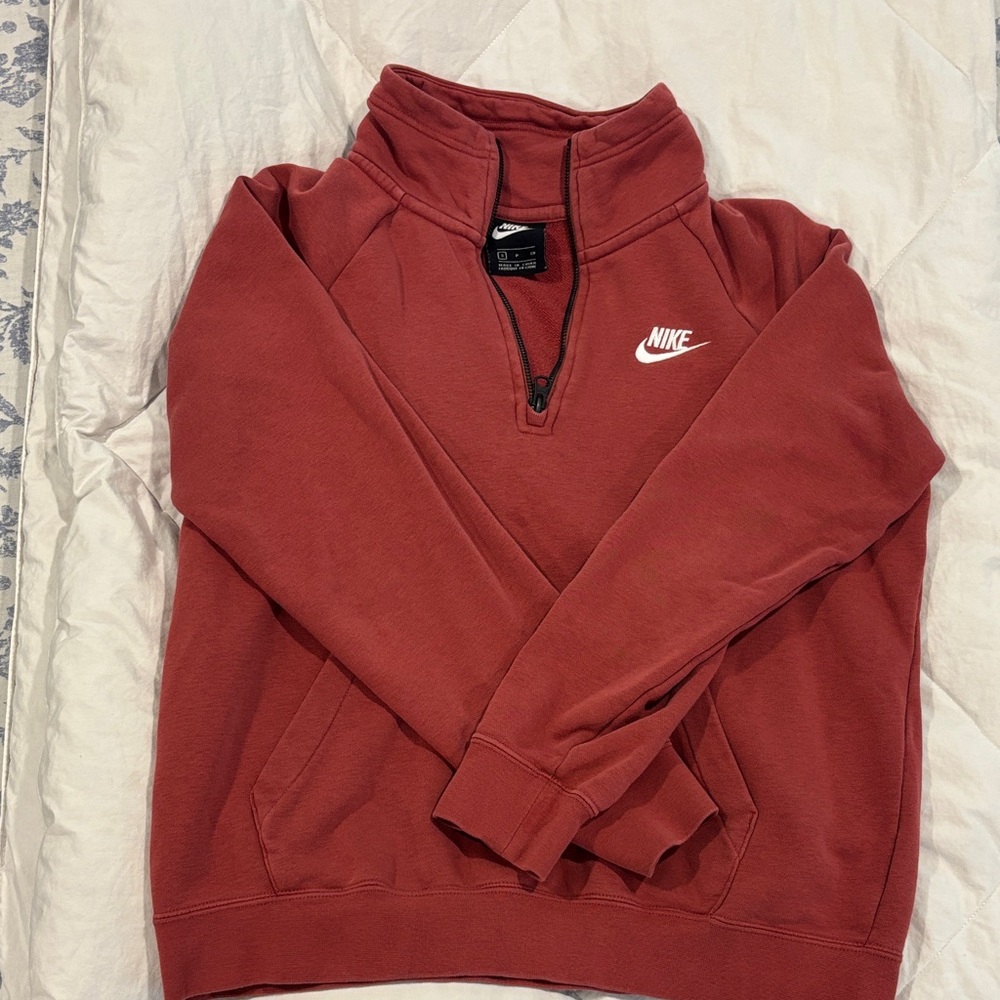 Nike Women’s Half-Zip Sweatshirt - Brick Red